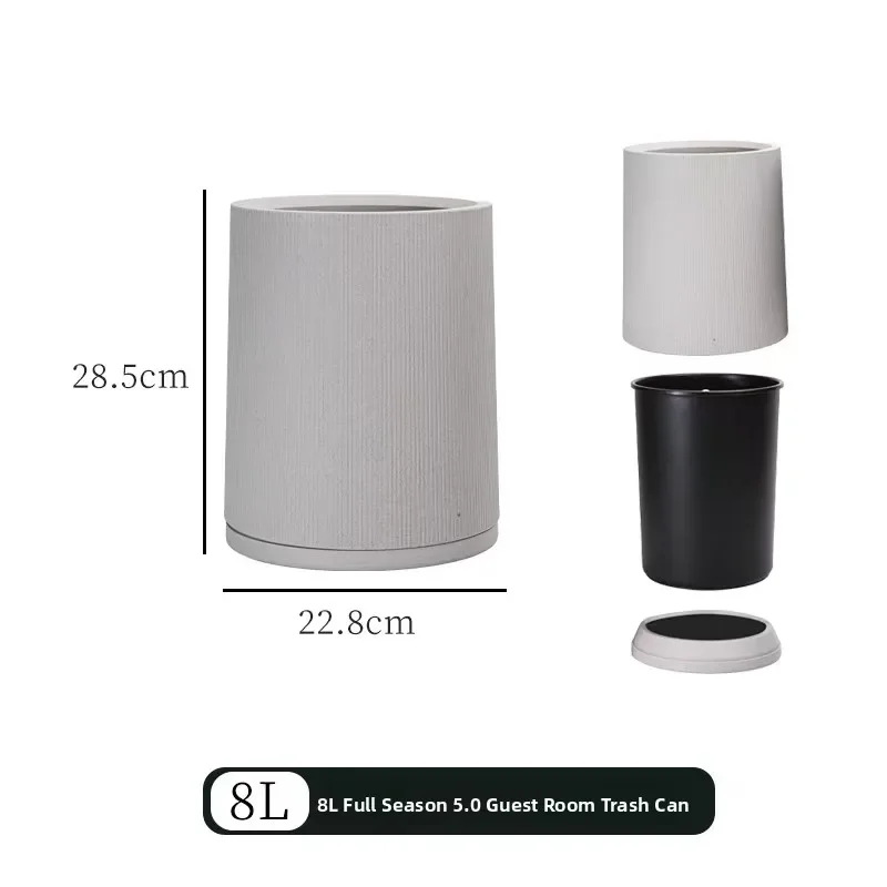 Full Season Hotel 50 Room Bathroom Trash Can Rectangular ABS Material Household Cleaning Tools Long Rectangle Shape 8L Capacity