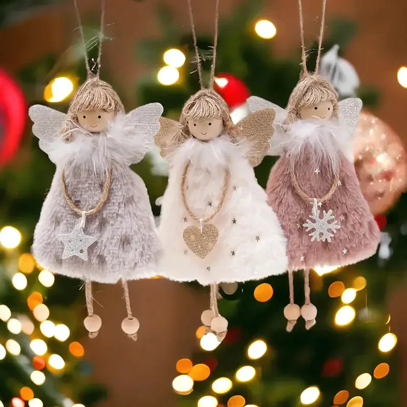 

Christmas Decoration Angel Doll Pendant Plush Angel Pendant for Christmas Party New Year Birthday Party Wedding Decoration