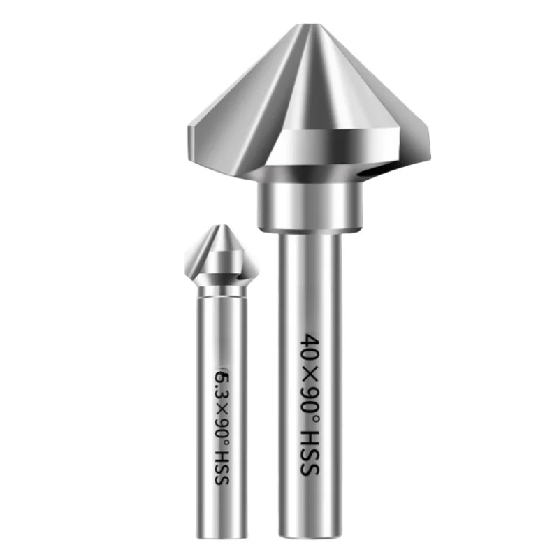 M35-Co HSS-E HSS Countersink Chamfering Milling Tool 1 3-Flute Cutter for Metal De-Durring Orifice R - alternate angle