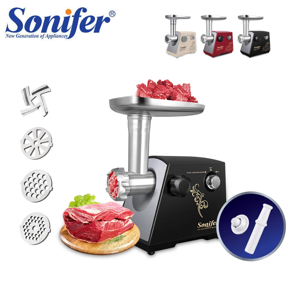 

1200 Watt Electric Meat Grinder Sausage Stuffer Food Processor Household Meat Grinder with 3 Cutting Trays and kibbeh Attachment