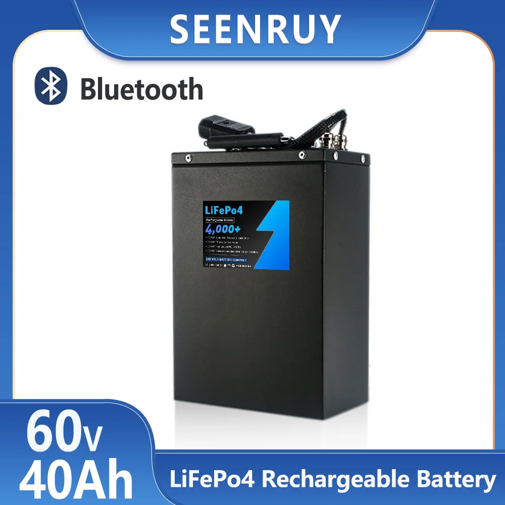 

60v 40AH LiFePo4 Deep cycle Lithium Iron Phosphate Battery Pack Built in 60A 80A 100ABMS Perfect For Tricycle Motorcycle