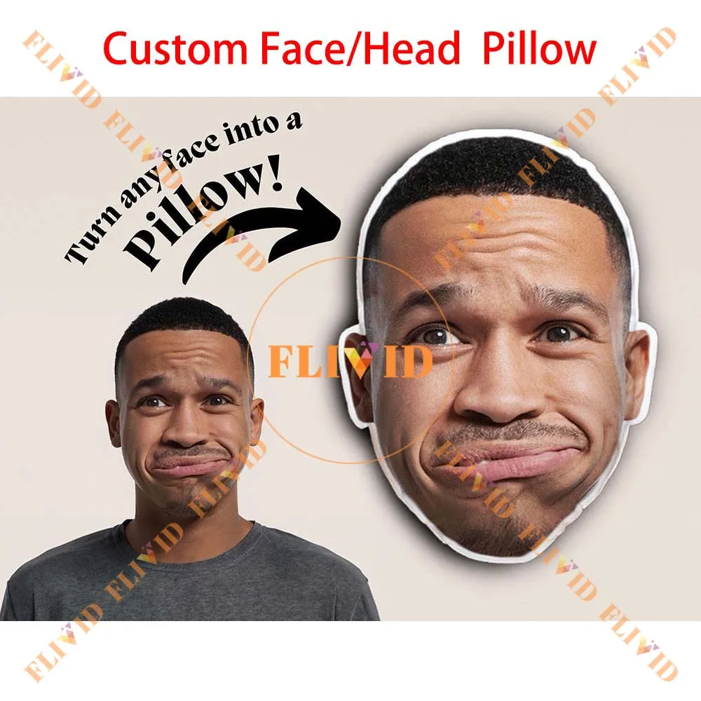 Personalized 3D Human Head Photo Portrait Pillow,Funny Custom 3D Pet Dog Cat Pillow,Custom Animal Shape Pillows,