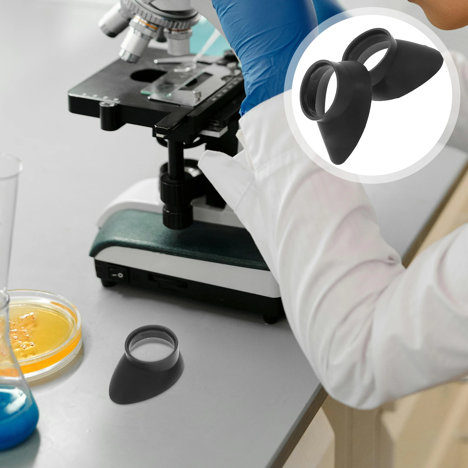 

2pcs MicroscopeEyepieceHood Lid Telescope Eyepiece Hood Cap Replacement TelescopeBinocular Eyepiece BirdwatchingEyeCup Black