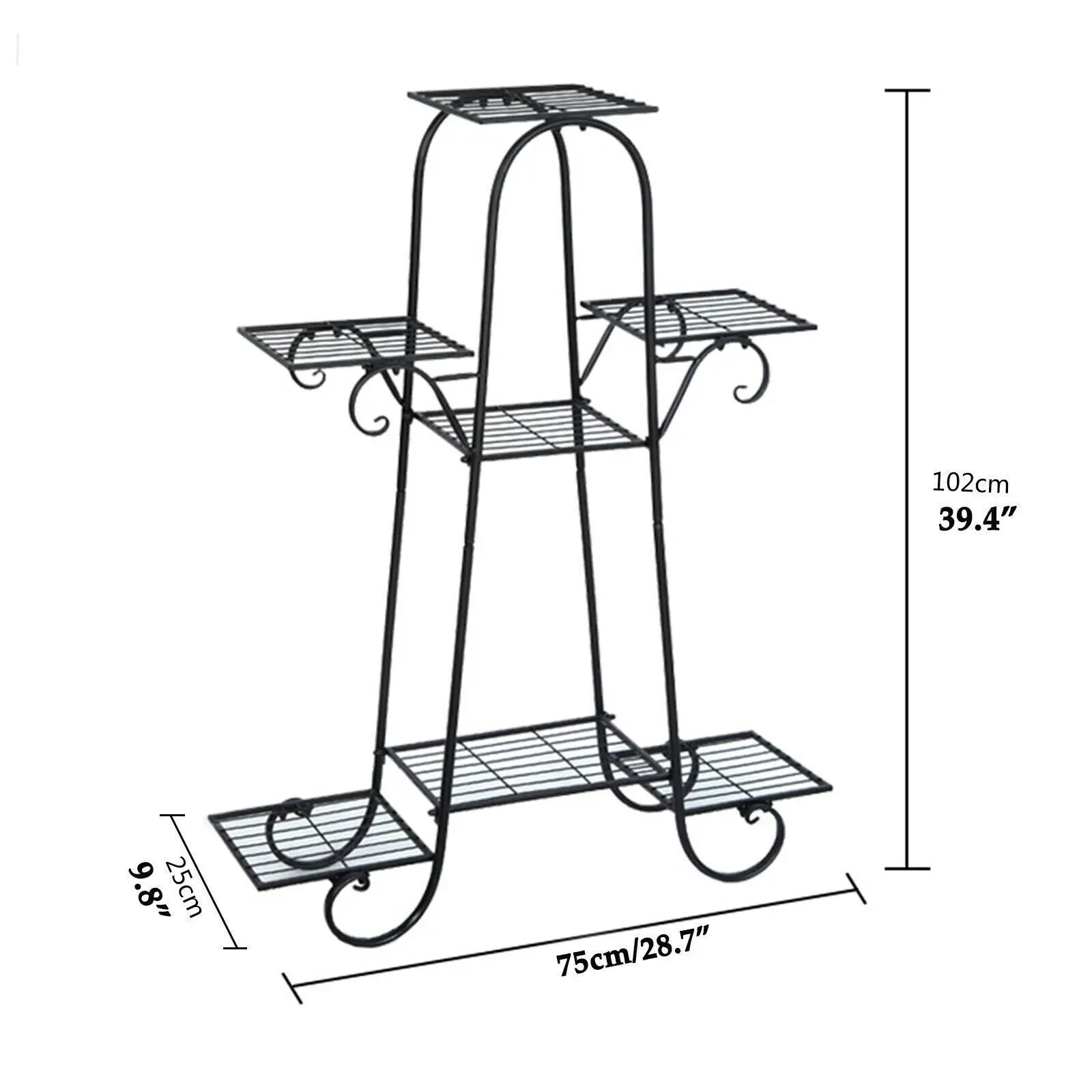 رف حامل نباتي معدني مضاد للصدأ مكون من 7 طبقات، رف قوي كبير للاستخدام الداخلي والحديقة، يحمل زهور ونباتات بوعاء متعددة