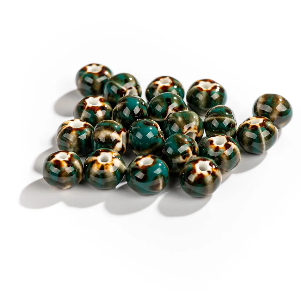 11#20pcs Vintage Irregular Kiln Color Ceramic Beads Handmade Materials Jewelry Accessories Making Bracelet  crafts choker #XN335