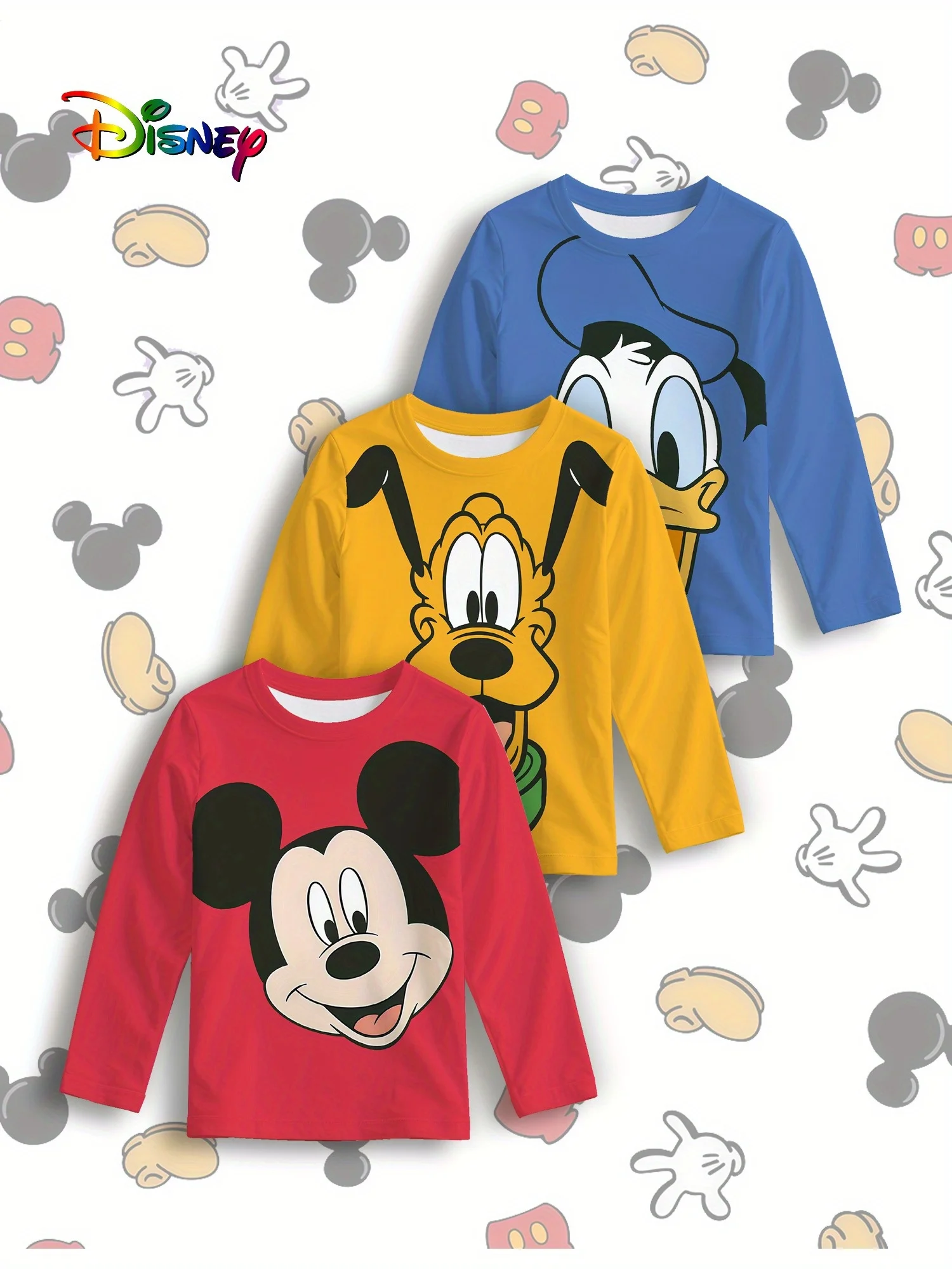

Disney Mickey Donald Duck 3D Printed Long Sleeve T-shirt Children's Birthday Gift Autumn Outdoor Wear 2025 New Boys Girls