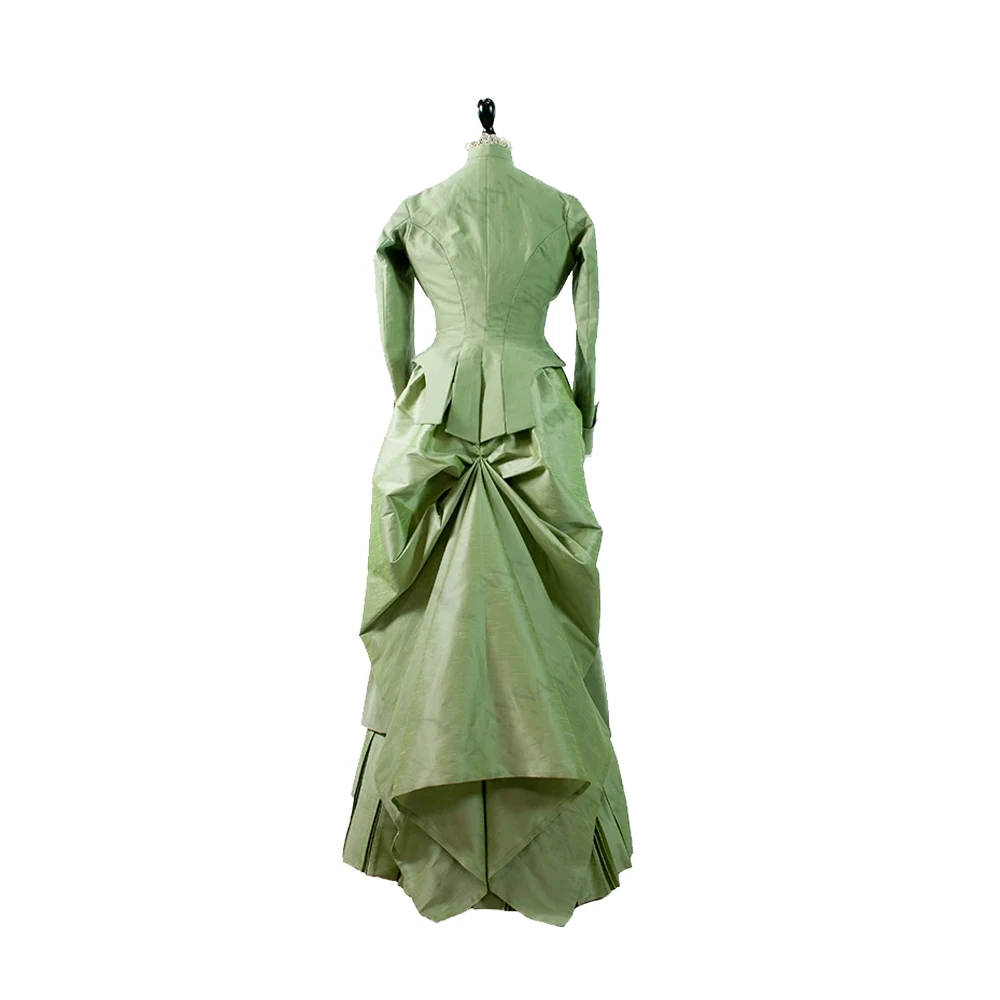 Vestido verde gótico para mujer, traje Medieval de fiesta, vestido de Bella renacentista victoriano Colonial