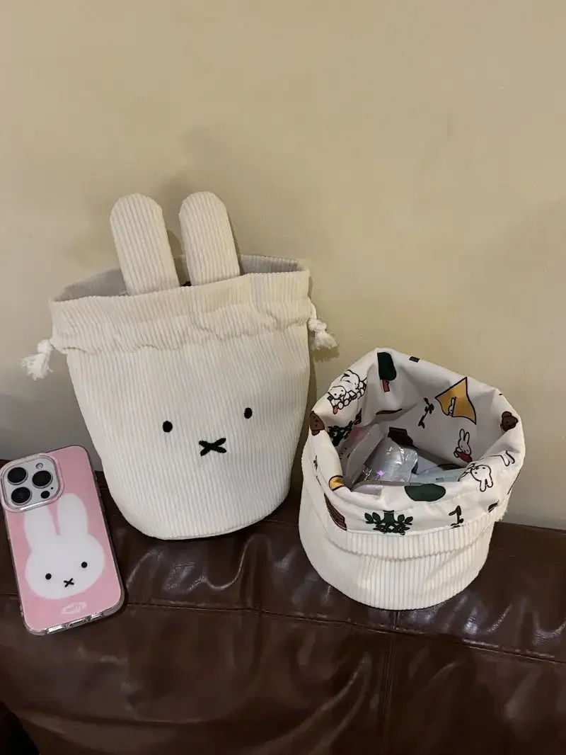 2026 Miffy Kawaii Corduroy Bündeltasche Niedliche Tragbare Große Aufbewahrungstasche Kosmetiktasche Kordelzug-Handtasche Geburtstagsgeschenk – Detail 9