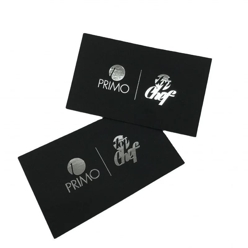 

Custom logo design 200pcs a lot silver hot printing foil business cards