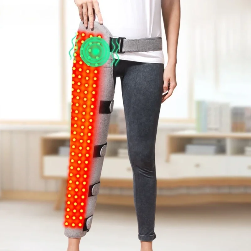 Full-Wrap Heated Hip Leg Support Red Light Leg Massage Brace Muscle Strain Relieve Stress Sports Recovery