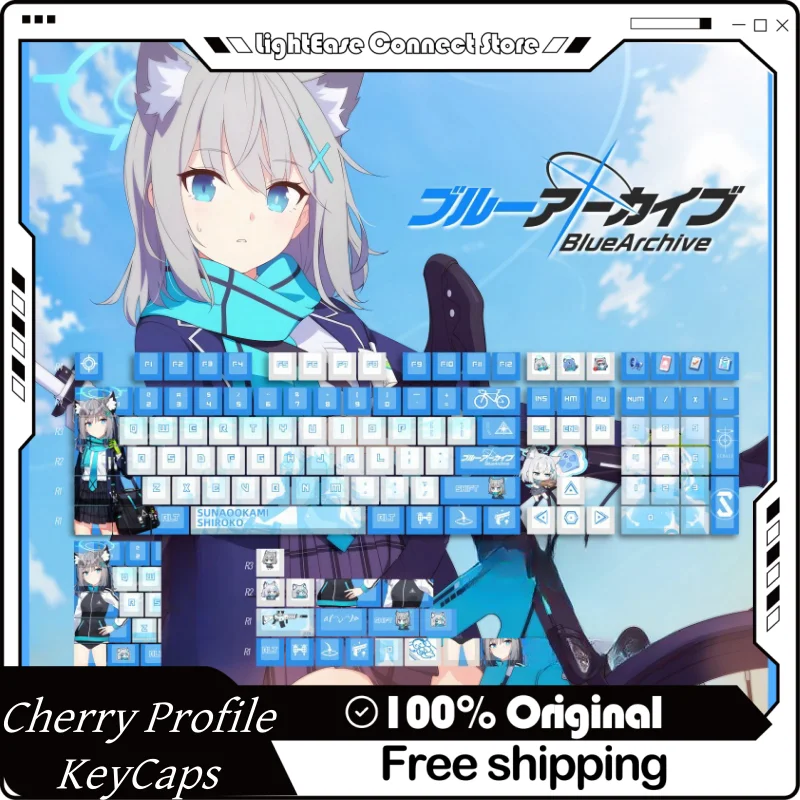 Bluearchive Theme Keycaps 120 Keys Cherry Profile Pbt Thermal Sublimation Mechanical Keyboard Diy Anime Game Cartoon Keycaps