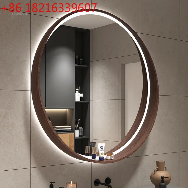 

Nordic Smart Bathroom Mirrors Home Small Apartment Bathroom Mirrors Retro Creative Bedroom Vanity Mirror Round Decorative Mirror