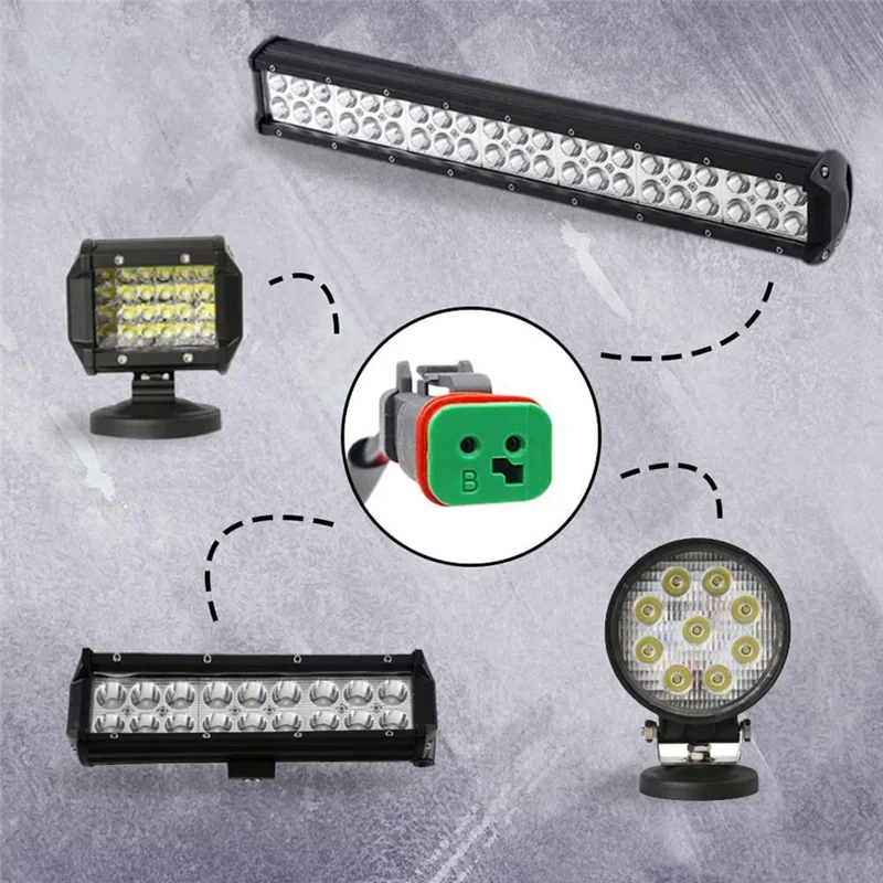 M93K-2 Lead 4 In1 Deutsch Dual Outputs DT DTM Female Connector Socket Adapters For LED Pod Lights LED Light Bar