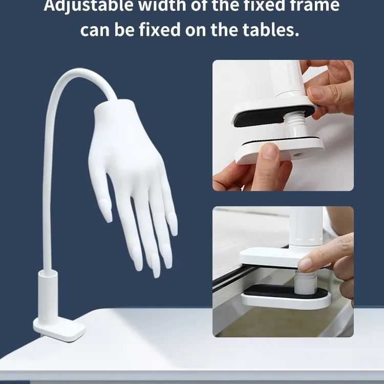 Silicone Nail Practice Hand 360° Flexible Bendable - Easy To Install & Disassemble Manicure Training Tool