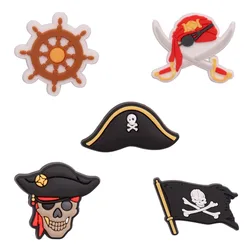 1pcs Pirate Flag Children Shoes Accessories Charms Cool Garden Shoe Buckle Decorations Fit Party Presents