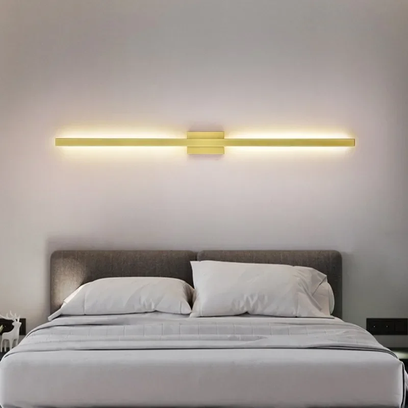 Moderna lunga lampada da parete a Led minimalista applique da parete luce camera da letto comodino soggiorno TV divano sfondo applique da parete per