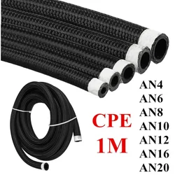 1 Meter AN4 AN6 AN8 AN10 AN12 AN16 AN20 Universal Car Fuel Hose Oil Gas Line Nylon Steel Braided Radiator Brake Hose CPE Pipe