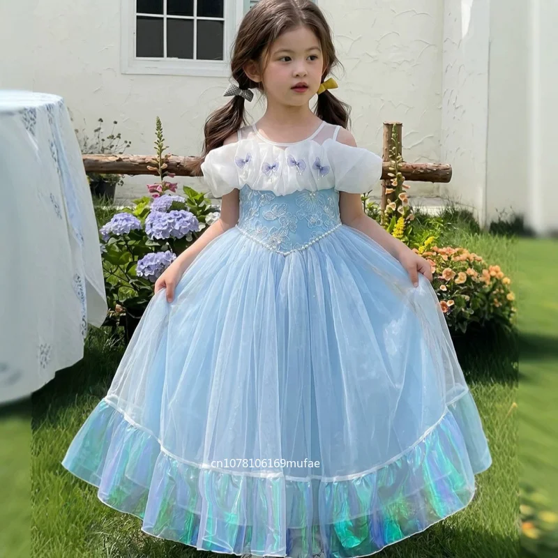 girls'-new-summer-colorful-lace-blue-sleeveless-sweet-princess-dress
