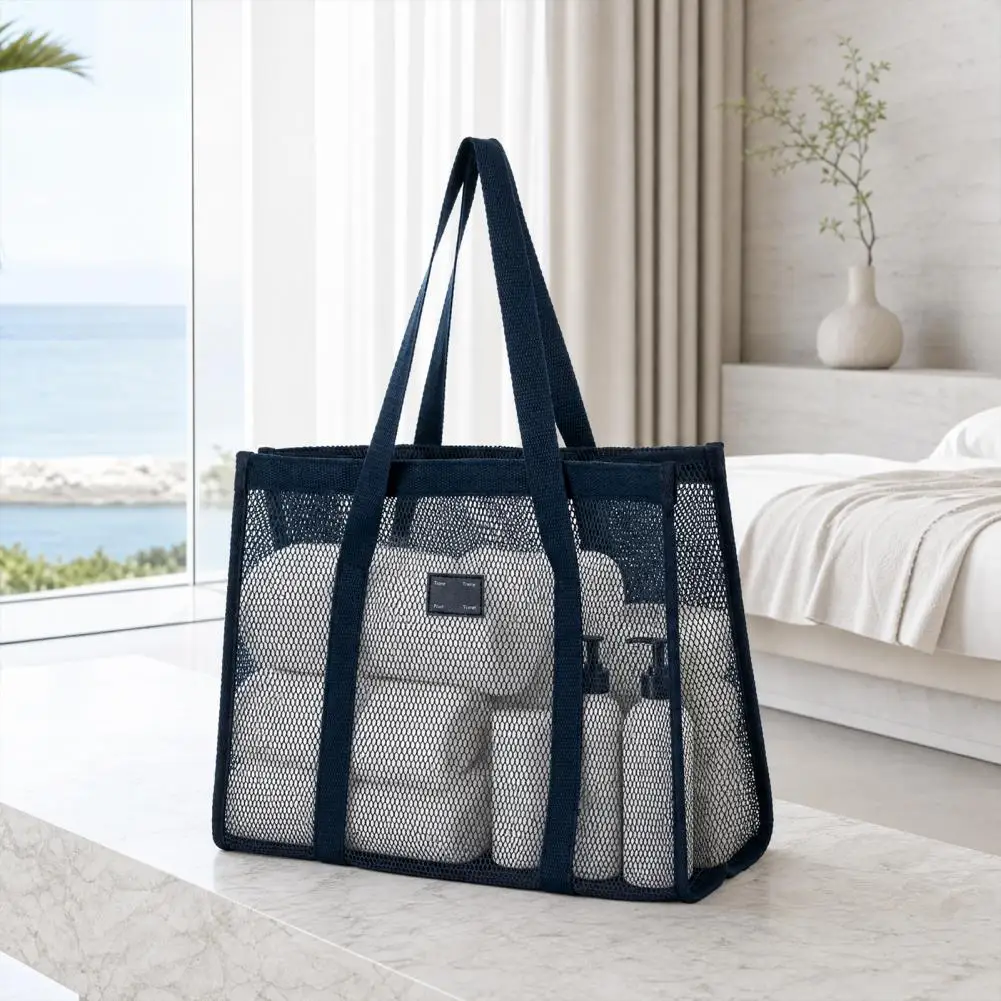 

Sand Proof Mesh Bag Large Capacity Storage Bag, Hollow-Out Quick Drain Ultra Light Tote for Toiletry Cosmetic