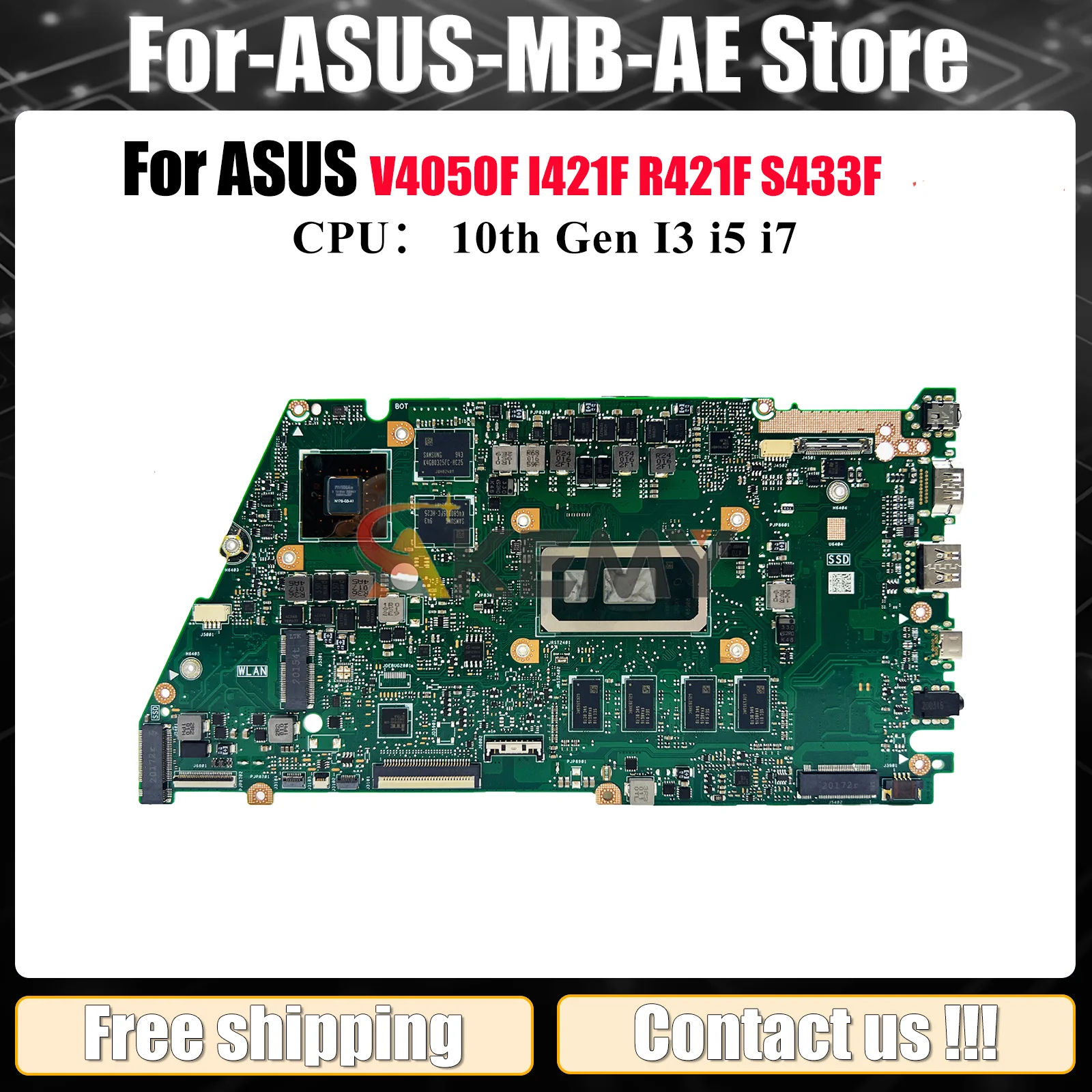 

X421FL Материнская плата для ноутбука ASUS X421F S433F X421FAY R421F X421FPY X421FL V4050F I421F X421FQY Материнская плата с 10-го поколения I3 i5 i7