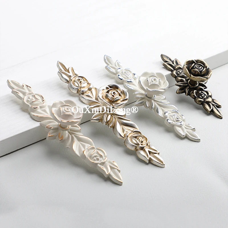 

Retro 4PCS Zinc Alloy European Furniture Handles Drawer Pulls Cupboard Wardrobe Dresser Kitchen Shoe TV Wine Cabinet Pulls Knobs