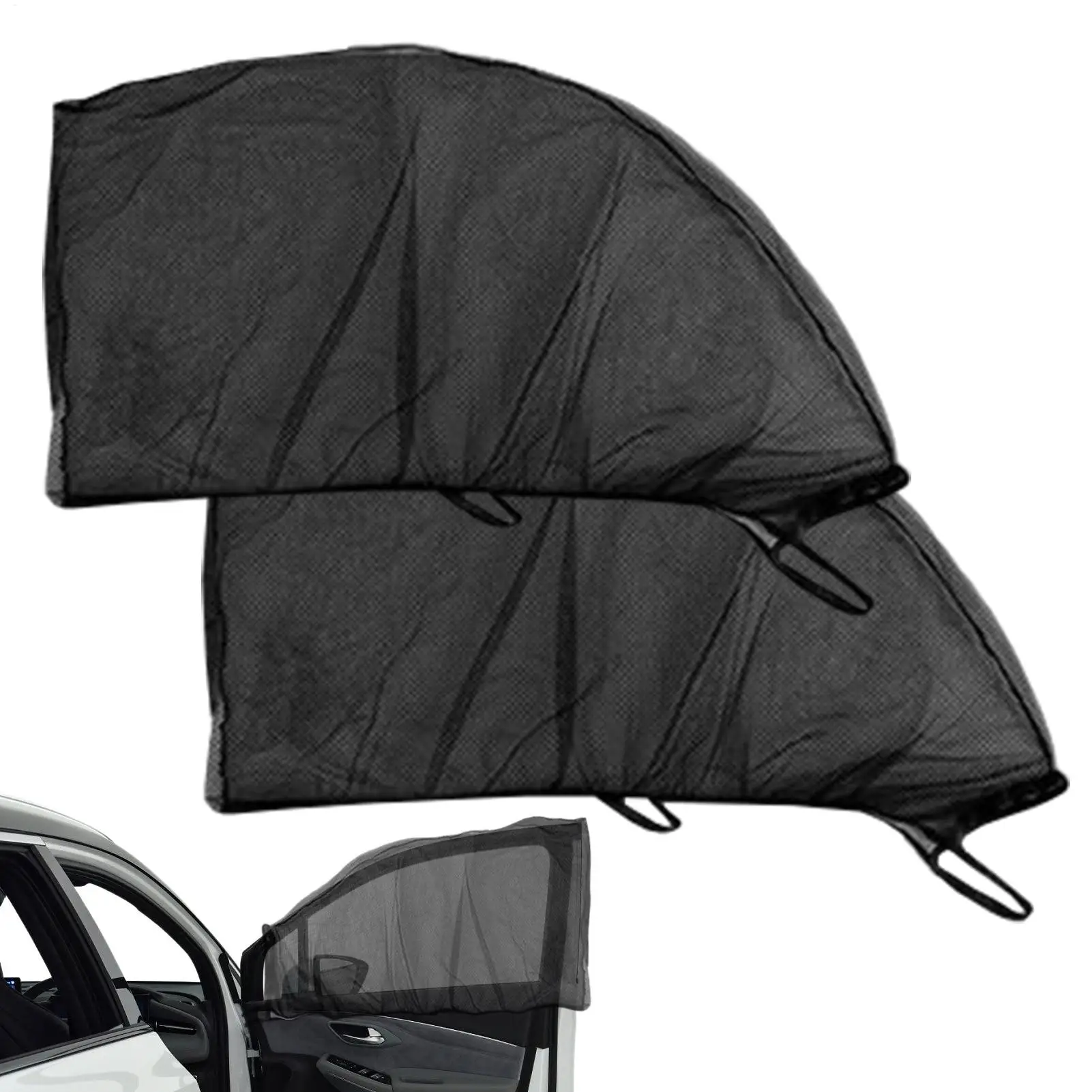 Breathable Translucent Mesh Car Sun Shade Fly Window UV Protection Seat Sun Cover for Auto SUV Vehicle Anti-Sun Blocker