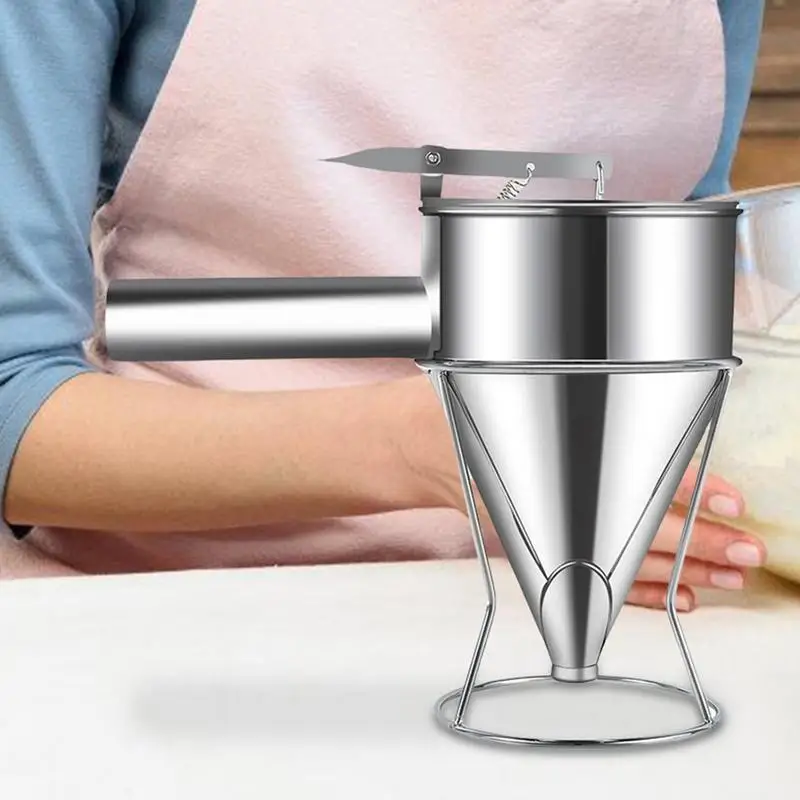 Pancake Mix Dispenser Stainless Steel Dispenser Cupcake Batter Pourer Kitchen Gadget For Cake Baked Goods Takoyaki Desserts