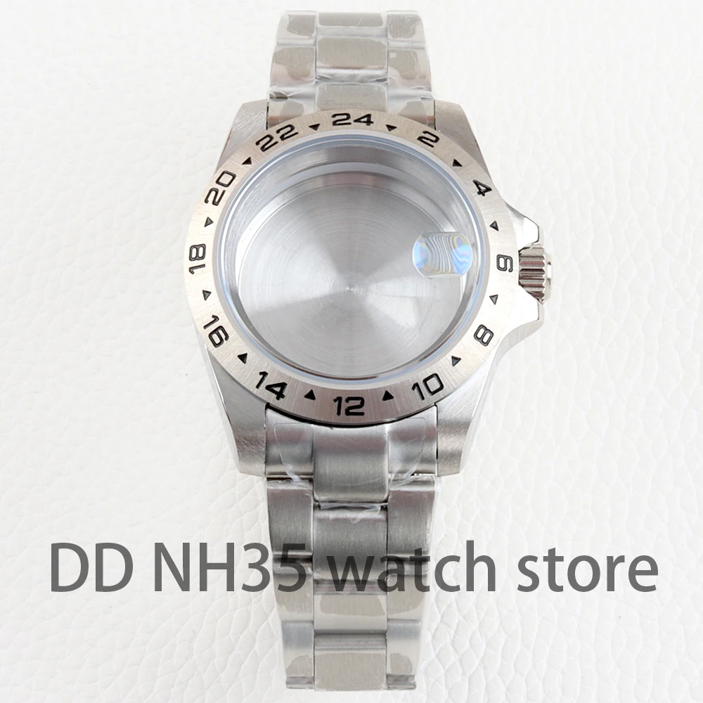 39mm NH35 Watch Case Solid 316L Stainless Steel Oyster/Jubilee Strap for Explorer NH34 NH35 NH36 NH38 Movement 28.5mm Dial Case