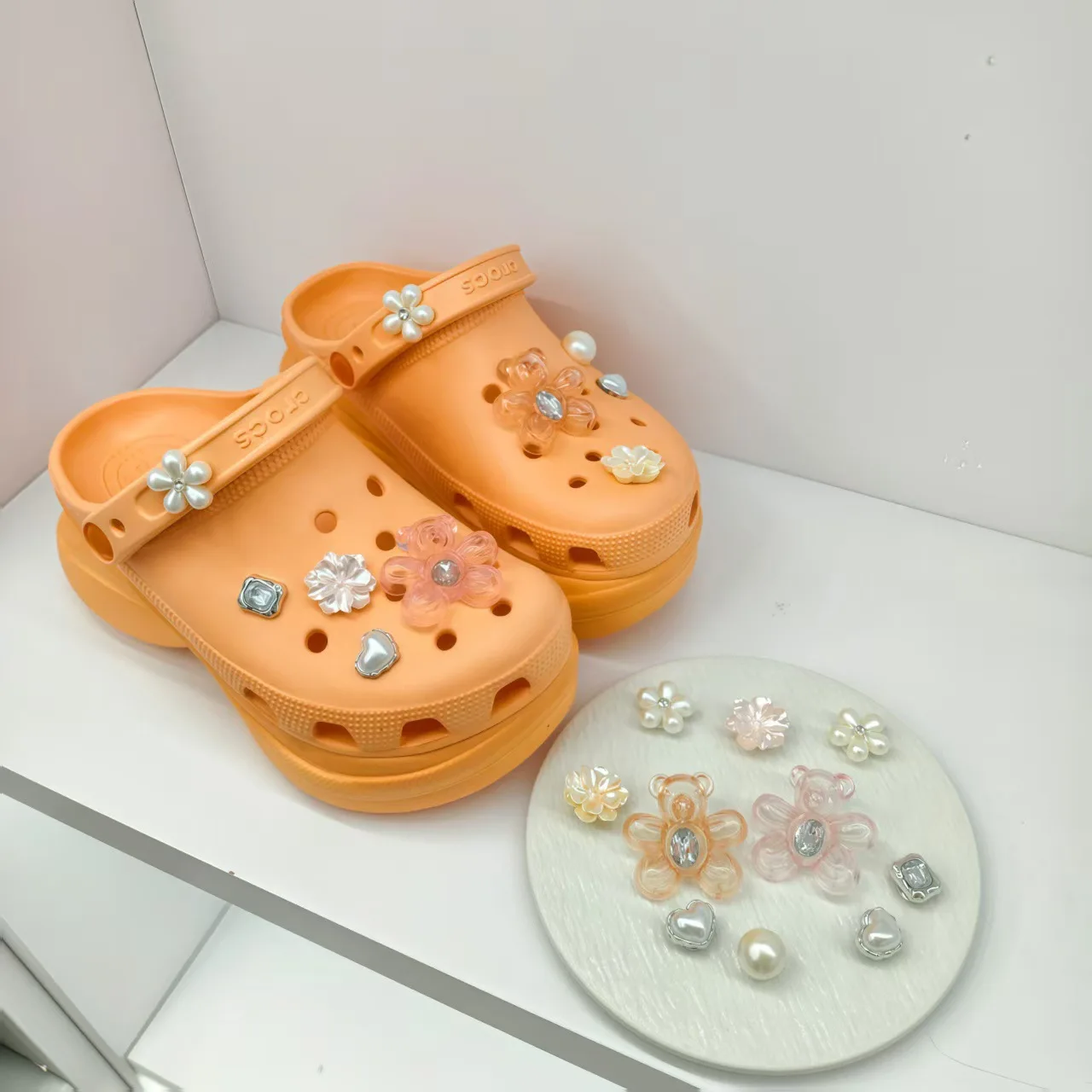 10Pcs Original Shoe Charms Set Women Retro Ballet Shoes charms pack fashion Flowing Ballet Shoe decorations DIY Shoe Accessories