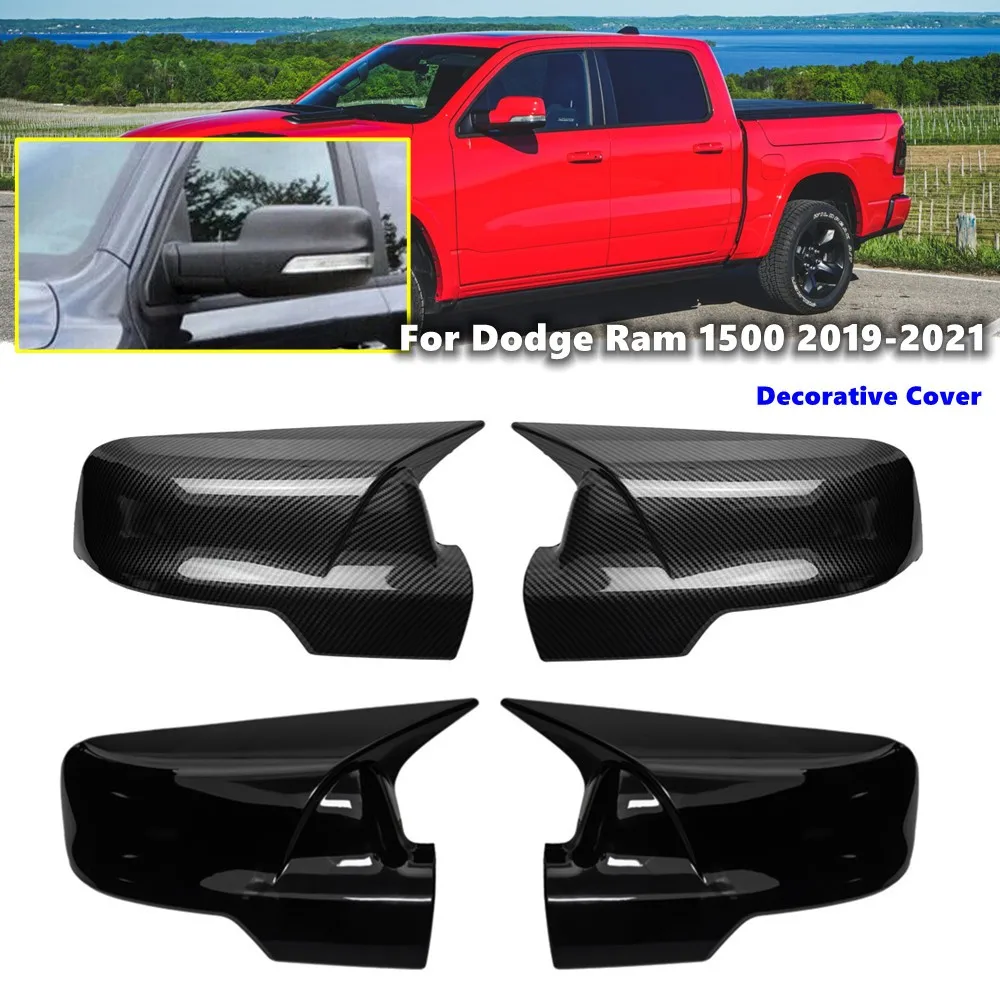 

2 шт. для Dodge Ram 1500 2019-2021, крышка бокового зеркала заднего вида, крышка крыла, наружная дверь, отделка заднего вида, аксессуары для украшения автомобиля