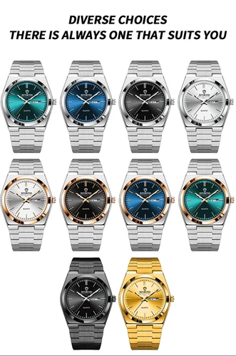 Imagen 2 del producto Nuevos regalos, reloj dorado informal de negocios, reloj de lujo para hombre, relojes automáticos, relojes de pulsera de cuarzo a la moda para hombre, reloj Masculino