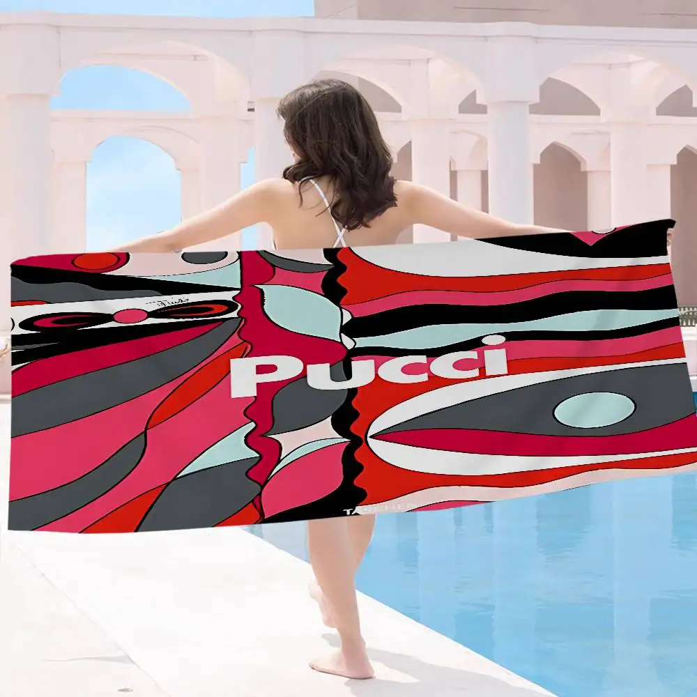 E-Emilios P-PucciS Logo Big Microfiber Beach Towels Quick Dry Towel Sand Beach Towels Pool Towel for Travel Swim Pool Yoga