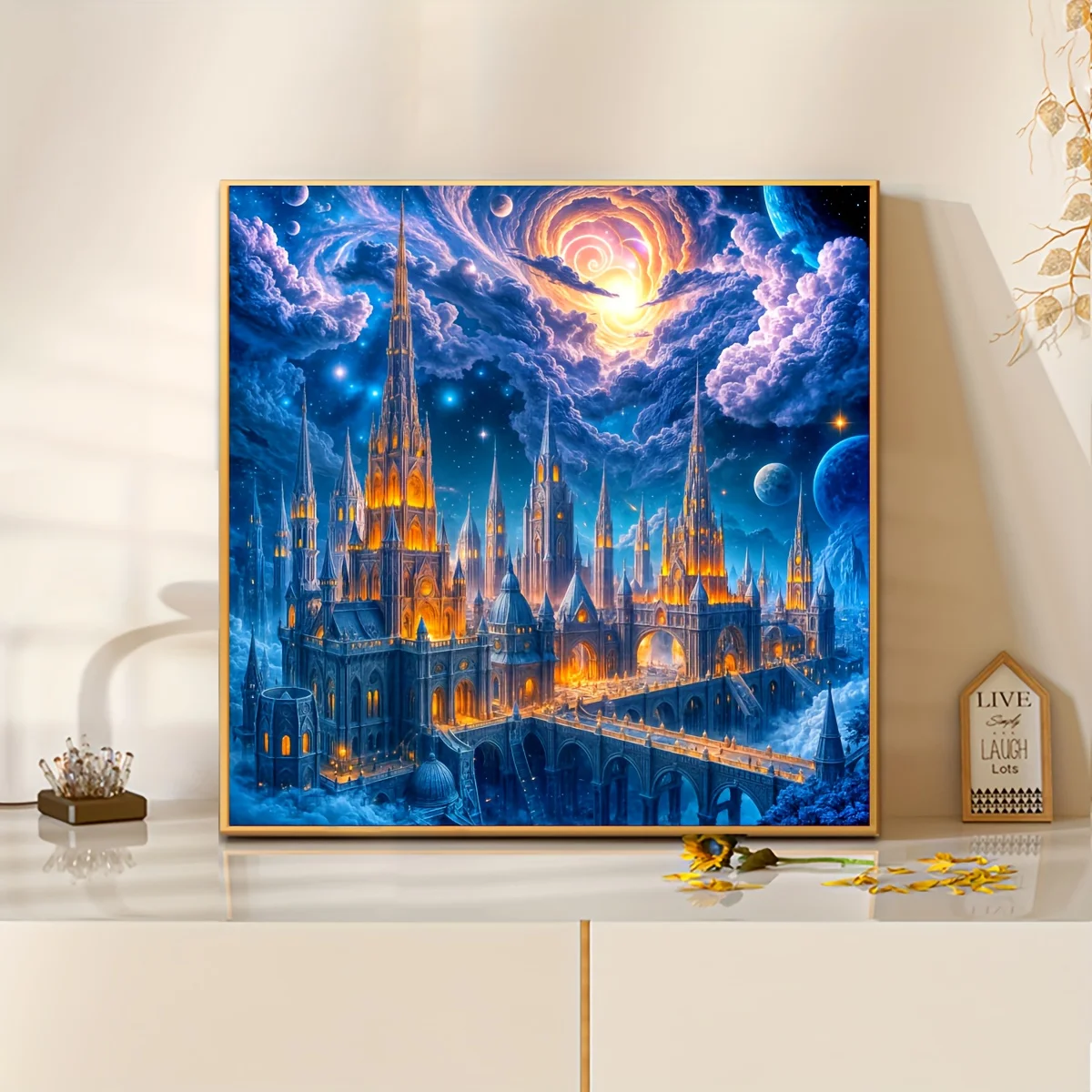 

Castle Under The Night Sky Jigsaw Puzzle 500/1024 PCS Holiday Stress Relieving Fun Games Home Decor Holiday Gifts