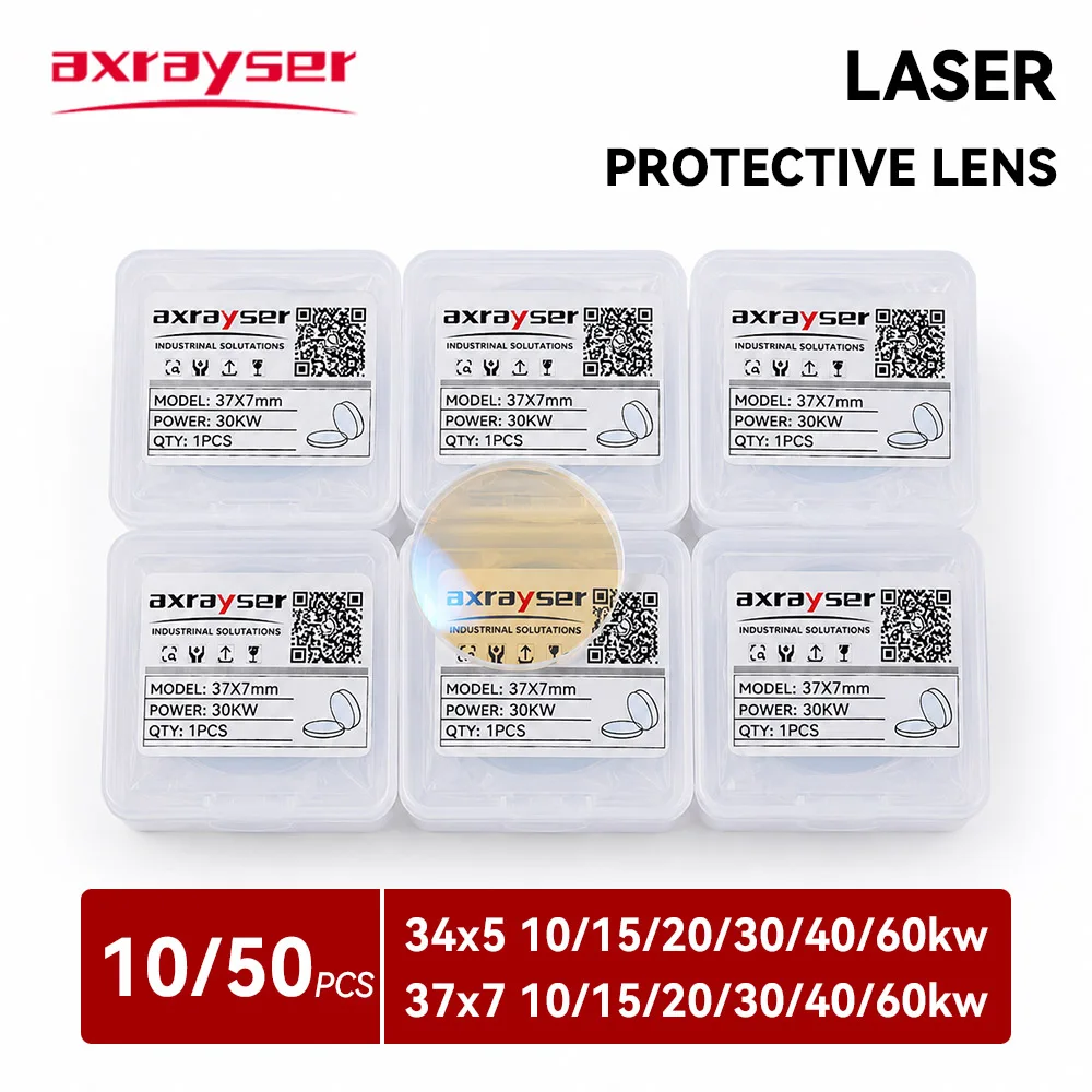 Axrayser Laser Protective Windows 34x5 37x7 10kw 15kw 20kw 30kw 40kw High Quality Fiber Protective Lens for BOCHU BOCI Raytools