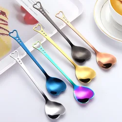 4PCS heart-shaped spoon, stainless steel mixing spoon, used for coffee, tea, ice cream, Mother's Day desserts