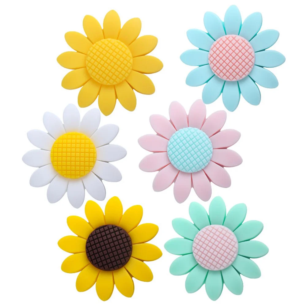 

6 Pcs Teething Bracelet Baby Chew Beads Loose Teether Silica Gel DIY Necklace Stylish
