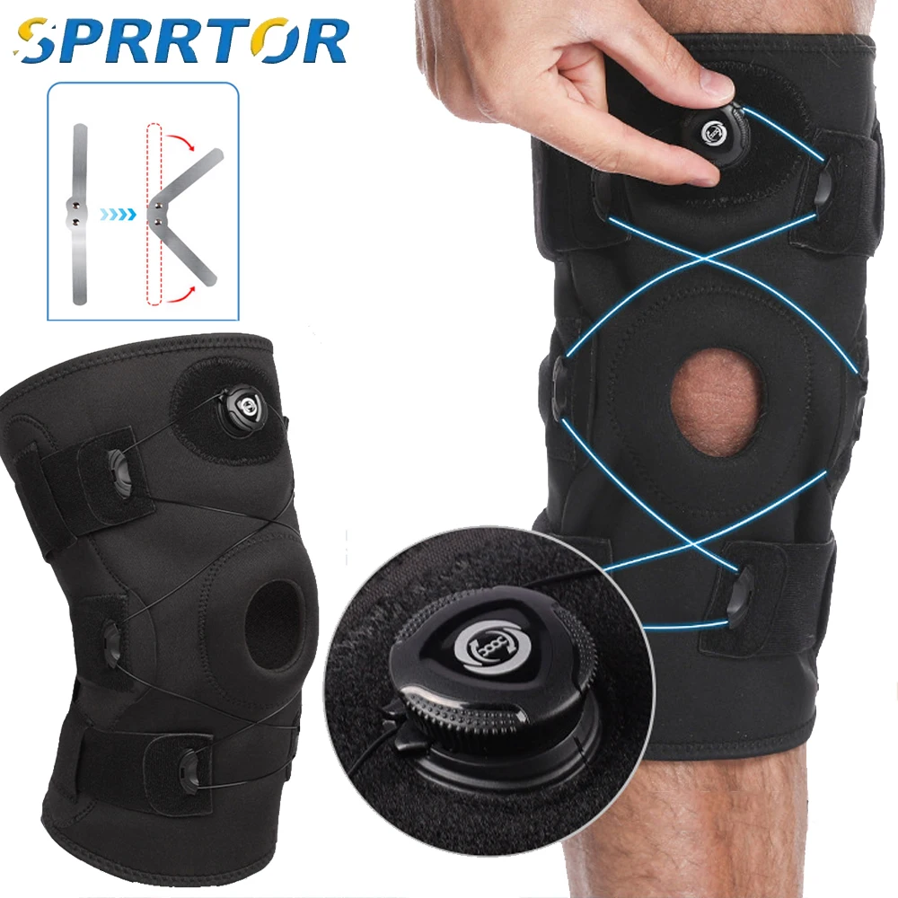 

Hinged Knee Brace for Meniscus Tear,Adjustable Support for Knee Pain w/ Removable Metal Hinges&Built-in Side Stabilizers for ACL