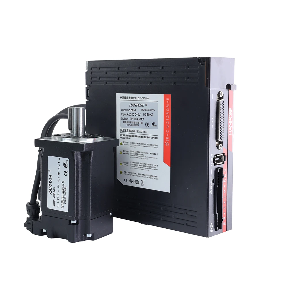 2kit 80SS75-ASD275 4.4A 2.39N.m Servo Motor Drive AC Servo Motor for Woodworking CNC Engraving Machines