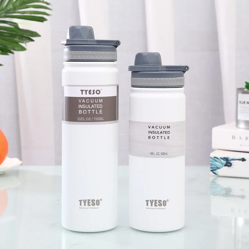 750ml Tyeso Thermos Cup Stainless Steel Portable Water Bottle Large Diameter And Large Capacity Student Sport Kettle