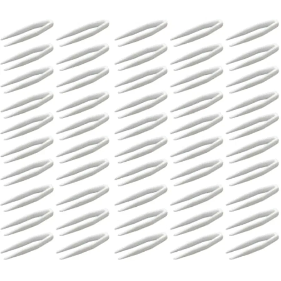 50 Pcs Mini Plastic Tweezers Contact Lens Clip Beauty Tweezers Makeup Tool Hair Removal for Double Eyelid Stickers Hand Tools W