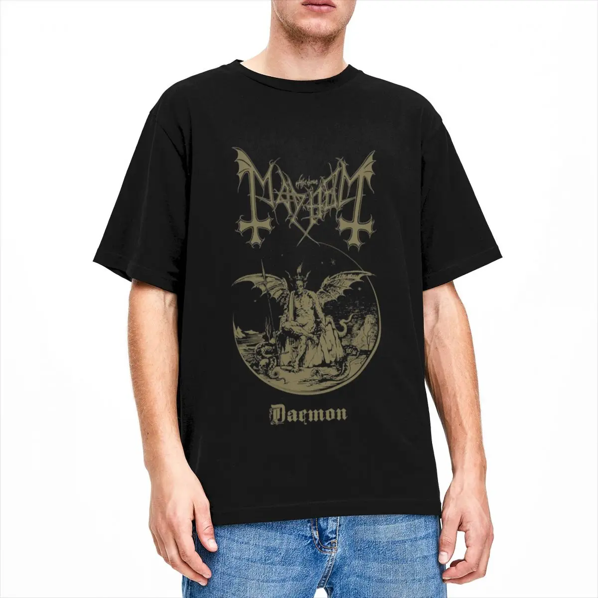 Men Women The Devil Daemon Wings Mayhem Shirt Merch 100% Cotton Clothing Crazy Short Sleeve Round Collar Tees Plus Size Shirt