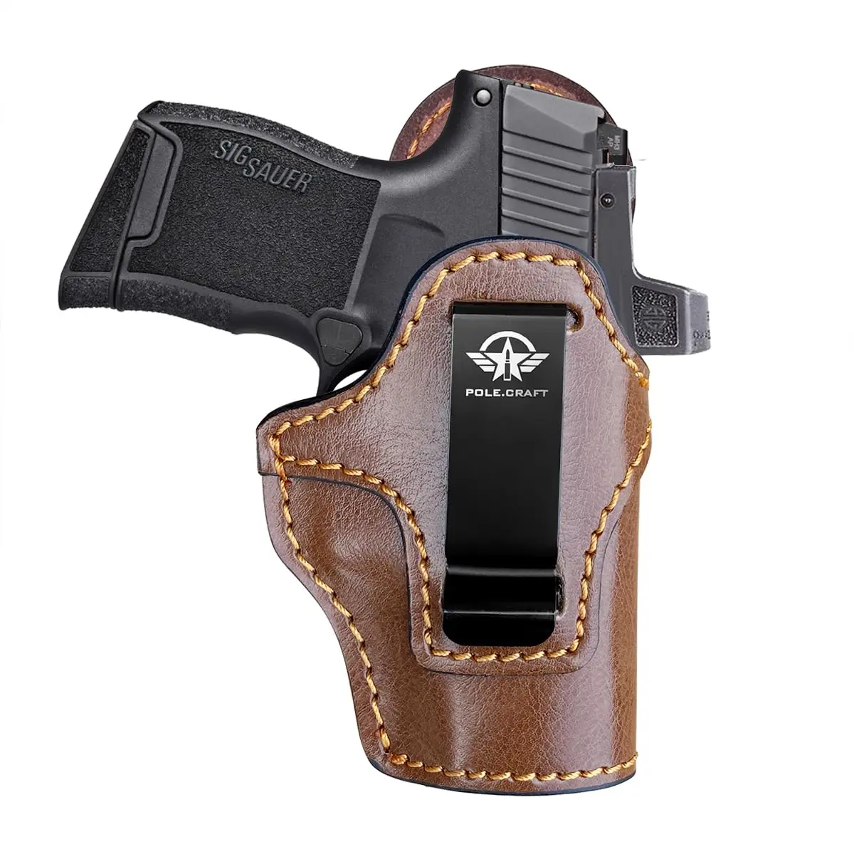 POLE.CRAFT IWB Leather Gun Holsters for Small Pistols : Ruger LCP380 LCP II Sig P365 P238 P938 Walther PPK 380 CCP S&W Bodyguard