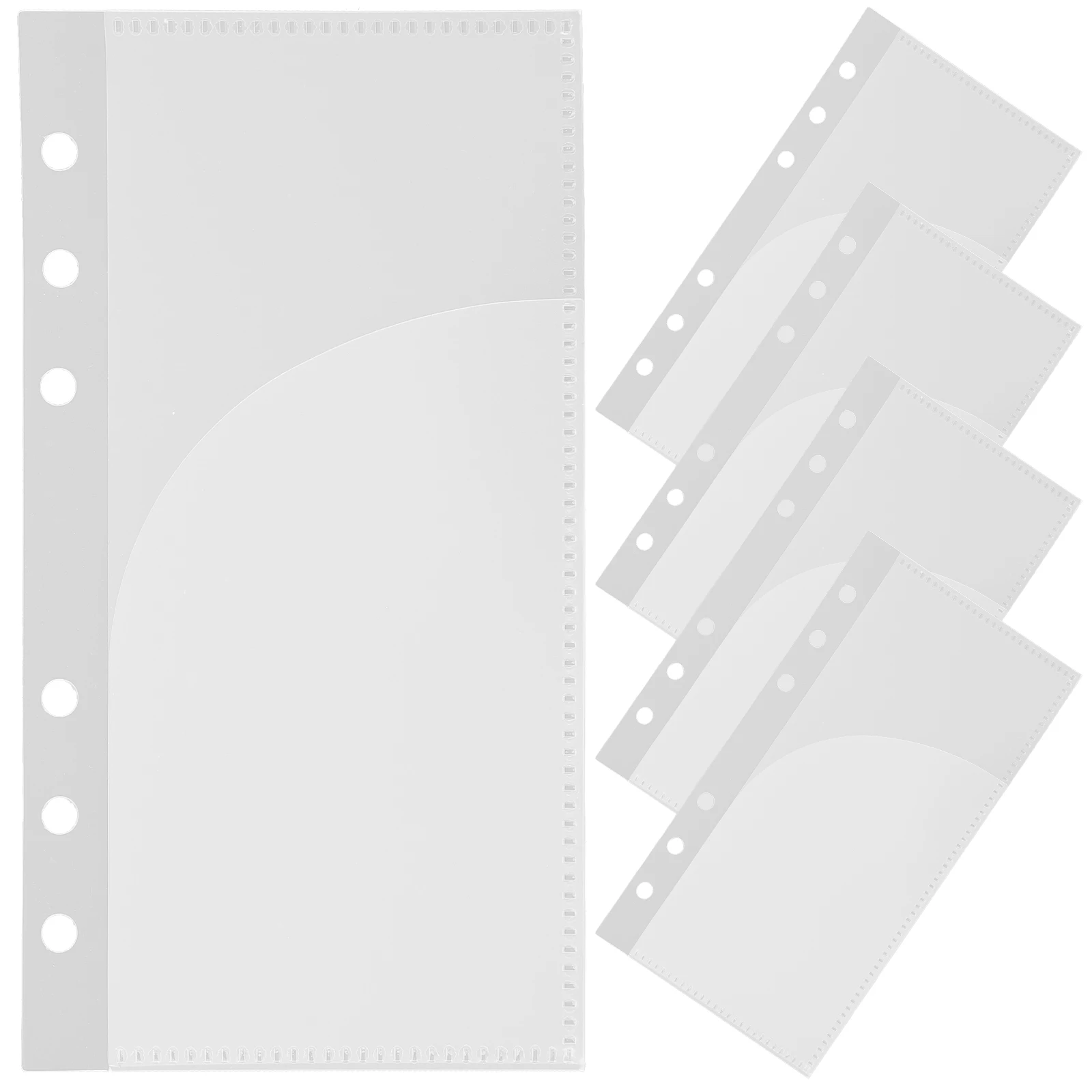 

5 Pcs A6 Binder Inserts Reusable Replaceable Budget Pocket Portable File Folder 6 Hole PP Material Storage Solution
