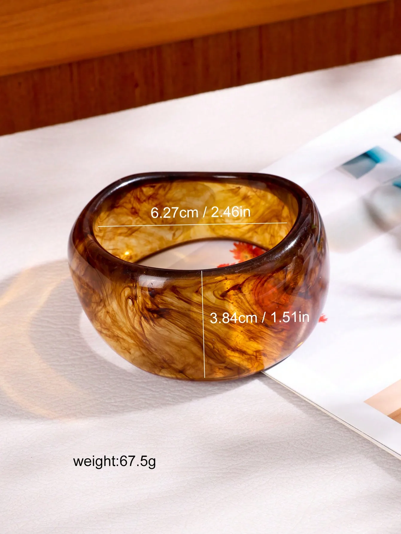 Ladies Acrylic Wide Face Bracelet Trendy Versatile Bracelet