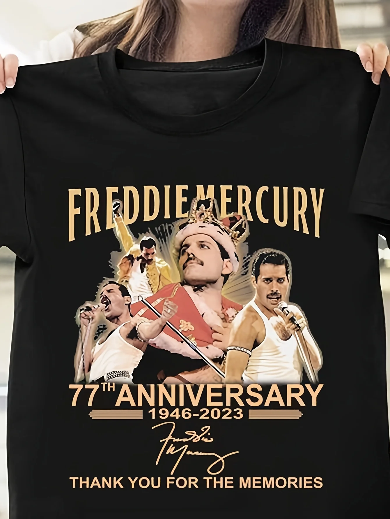 VTG Фредди Меркьюри, 77-летие, 2023 год, футболка «Спасибо, воспоминания», подарок бойфренду, мужская одежда, хлопковая одежда в стиле аниме