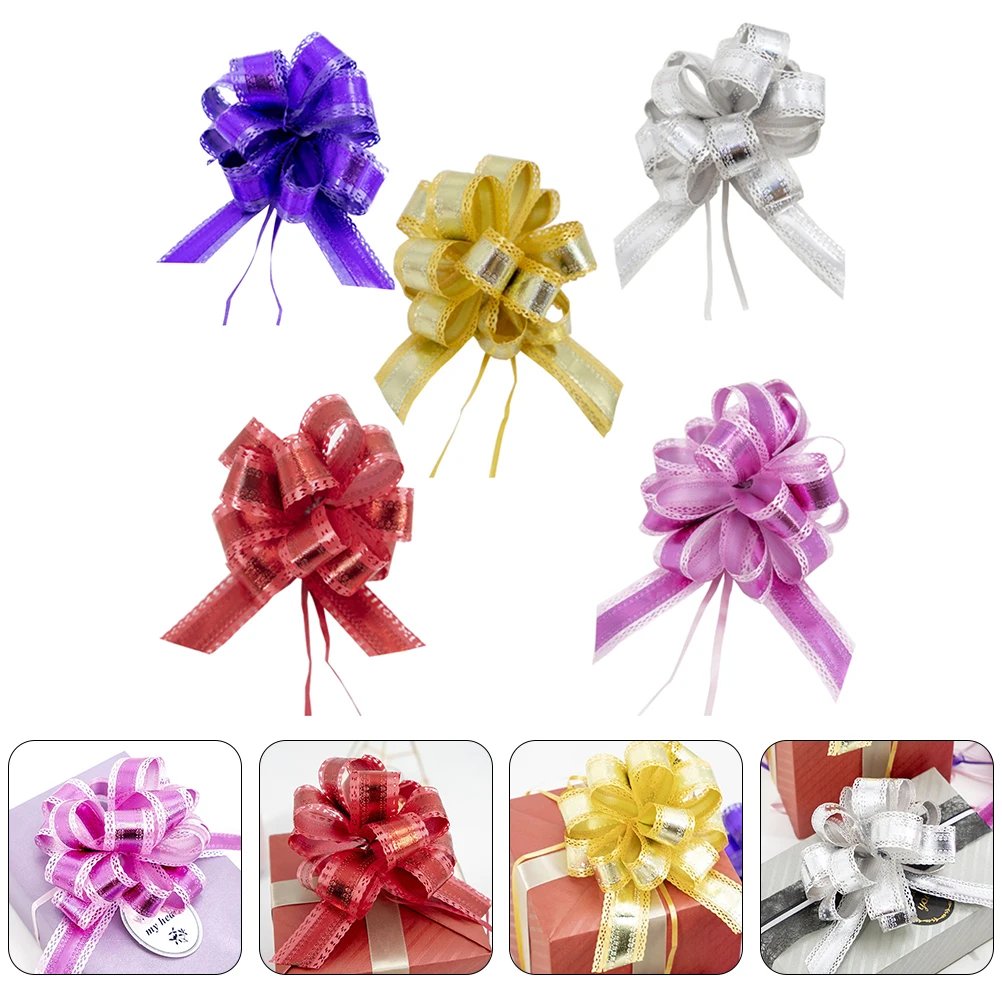 5 قطع على شكل أقواس لحفلات الزفاف وأعياد الميلاد صندوق تزيين على شكل زهرة هدية عيد ميلاد سحب على شكل زهرة هدية قوس سحب #1