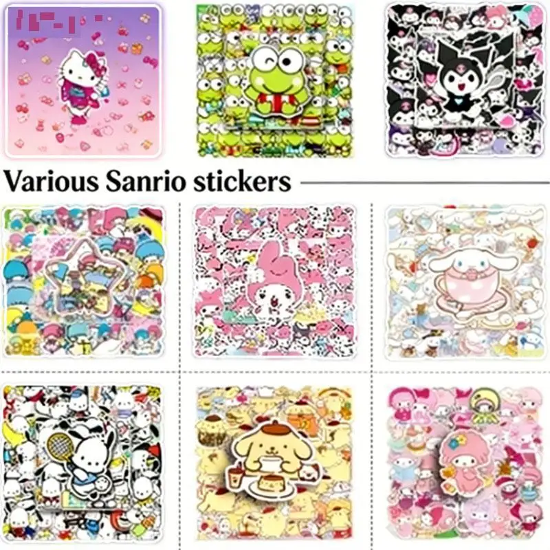 

50pcs Various Sanrio Cute Graffiti Stickers Waterproof Cartoon Decals Stickers For Suitcase Phone Laptop Notebook Diy Kids toy