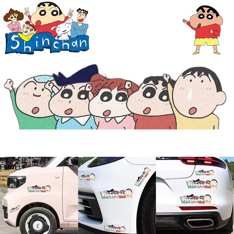 Crayon Shin-chan Car Sticker Funny Cartoon Car Decor Stickers Car Body Creative Accessories Helmet Rearview Scratches Stickers