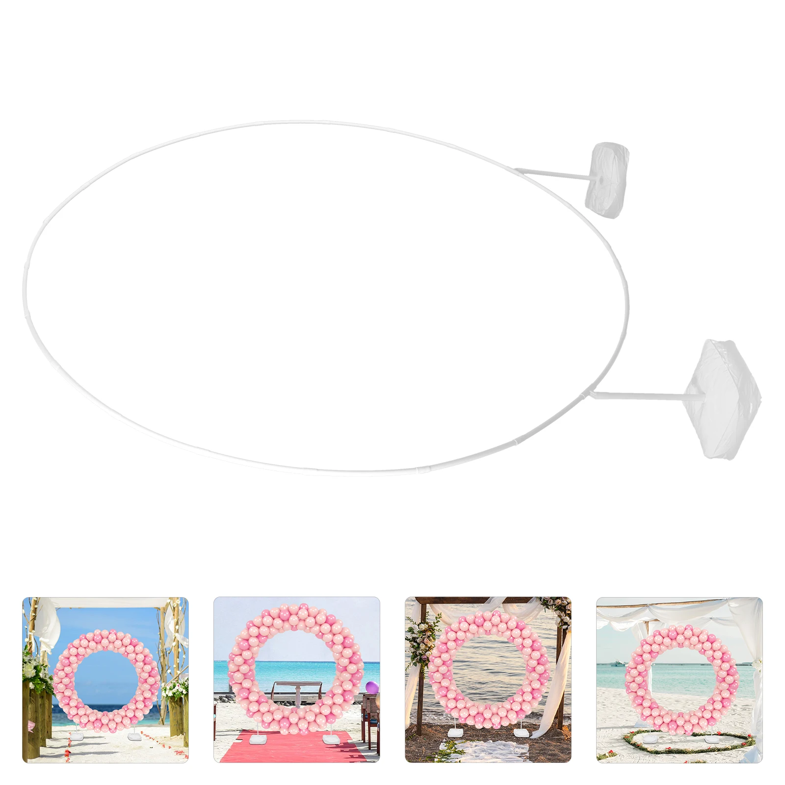 

1 set Circular Balloon Arch Set 150cm Ring 2 Bases Plastic Party Supplies Wedding Birthday Decorations Reusable Kit