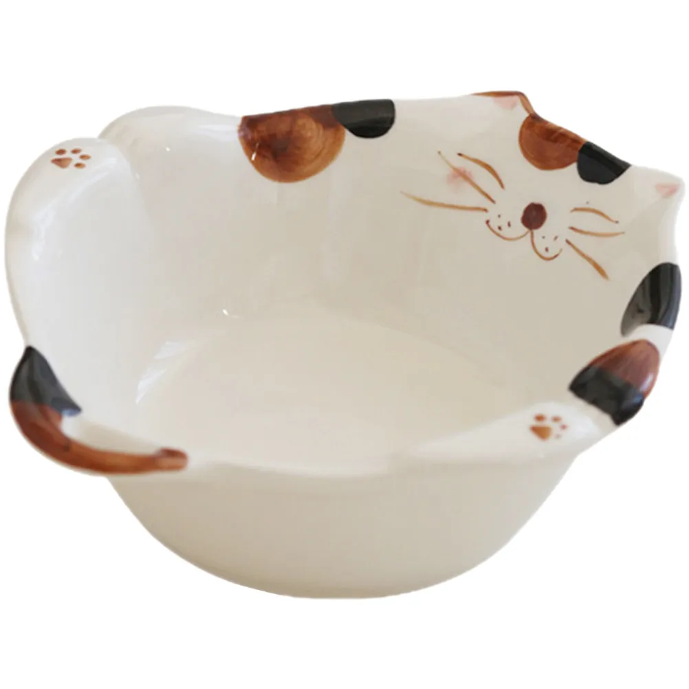 

Мультяшная керамическая миска: милая детская тарелка для закусок, завтрака, супа, лапши, рамена, каши. Термостойкая, нетоксичная, можно мыть в посудомоечной машине.